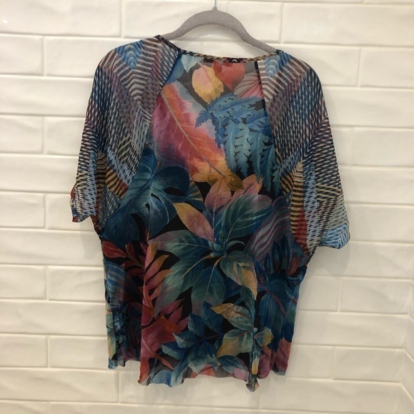 ANTHROPOLOGIE "spirited peasant top" tropical top - Picture 6 of 7